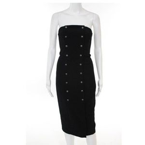 INTERMIX black strapless knee length dress